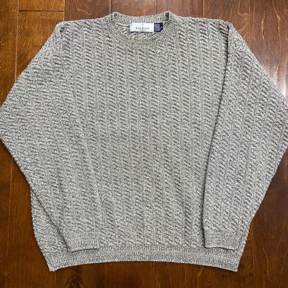 Bill Blass Vintage Crewneck Sweater Gray Pullover Cotton Blend Men's Size Large - Picture 4 of 8
